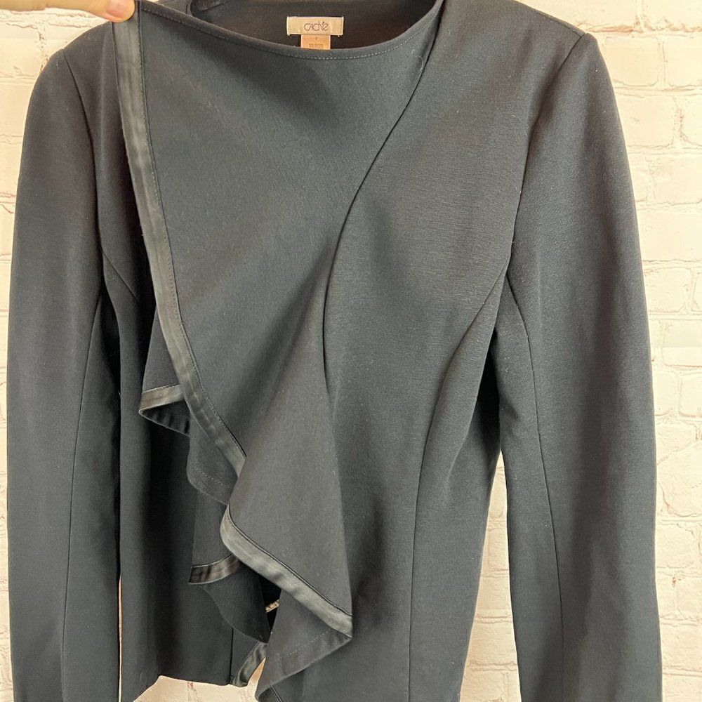 Cache Black Waterfall Open Front Unlined Cardigan… - image 3